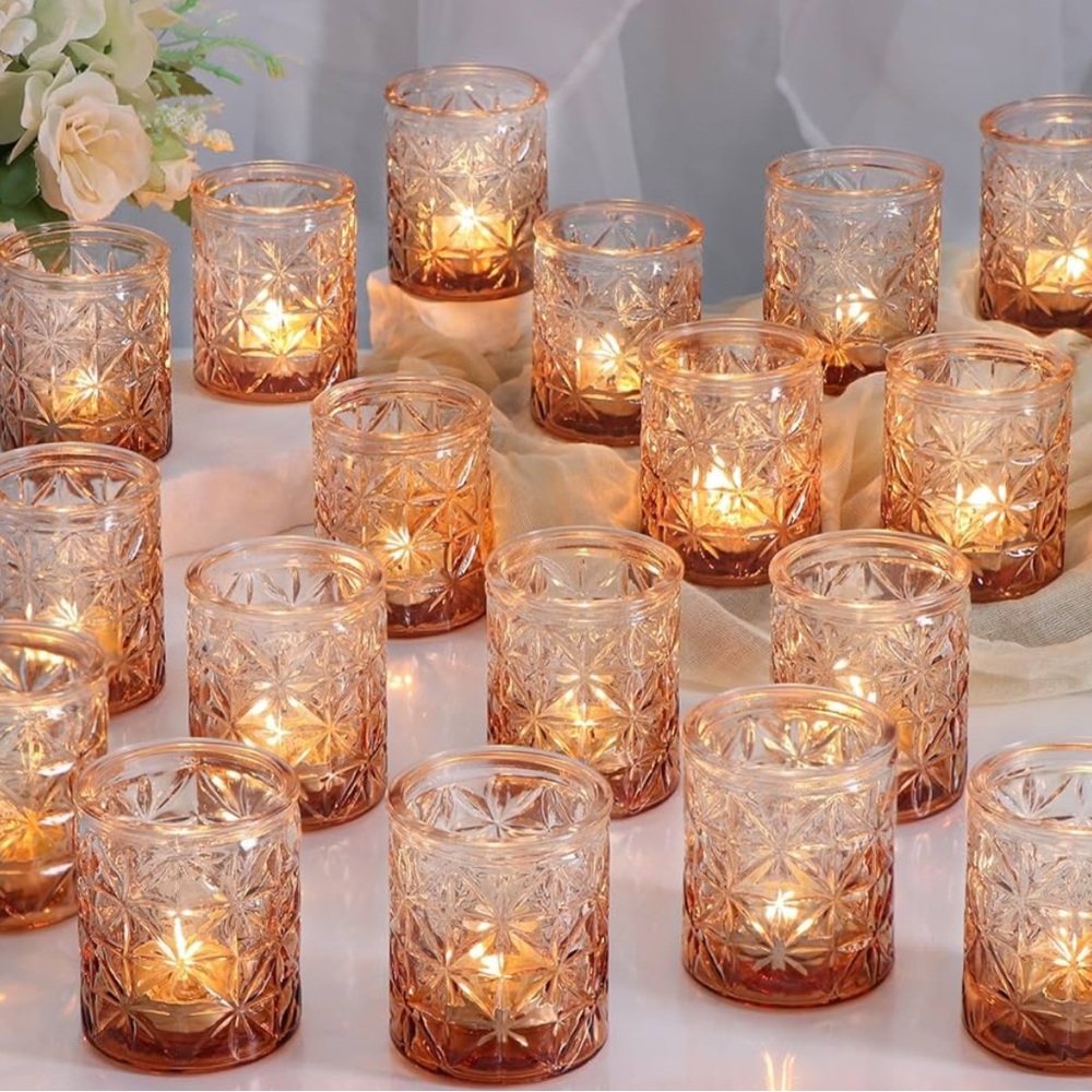 Ombré Amber Tealight Votives (set of 36)